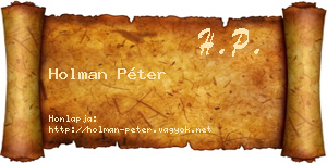 Holman Péter névjegykártya