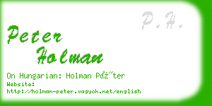 peter holman business card